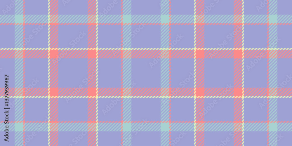 Fototapeta premium Pastel plaid pattern. Soft, delicate colors ideal for textile design, website backgrounds, or branding. A cheerful, modern texture conveying calmness and style.