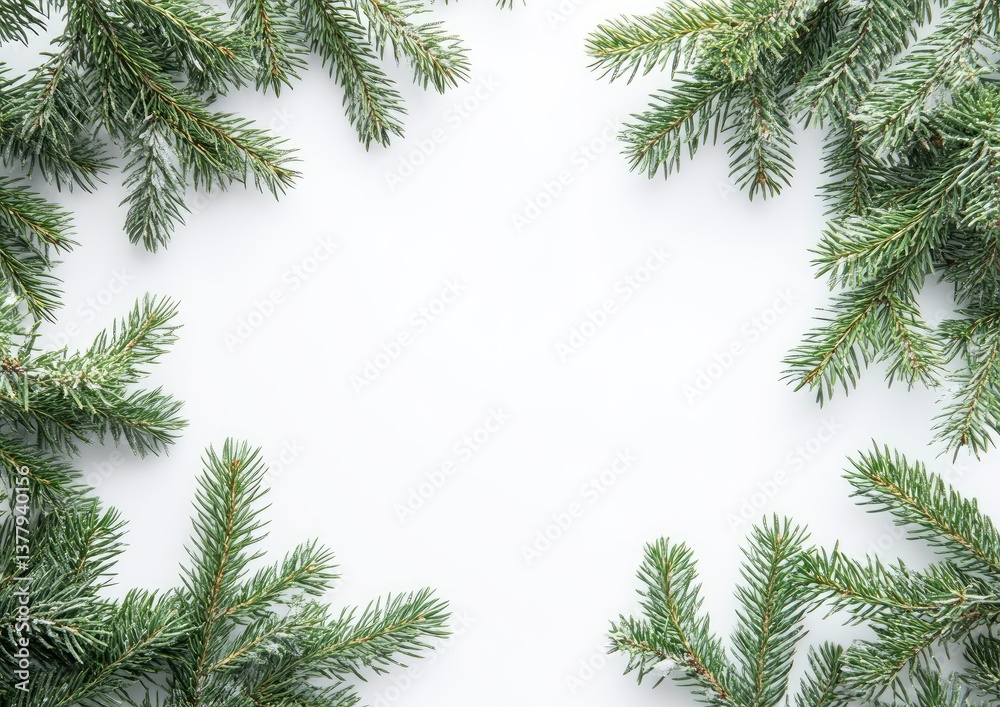 Obraz premium Fresh Fir Branches Frame