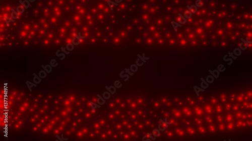 A red-colored video is presented, featuring a few red dots and a black background.