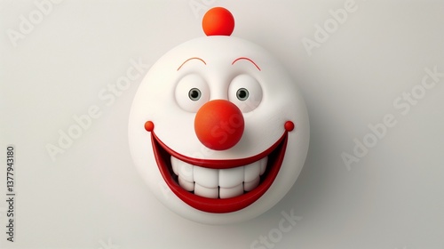 A clown face emoji with a big red nose, wide smile, and exaggerated eyes, clearly outlined on a white background.