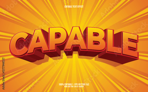 Capable 3D editable text effect