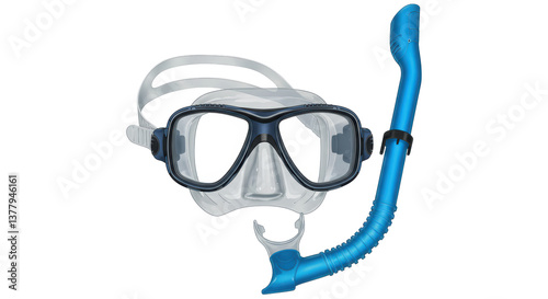 Isolated Snorkel Mask and Snorkel