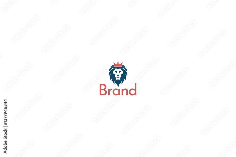 Modern and Creative Lion Face Head with Crown logo design with white background. Modern and Creative Lion Face Head with Crown logo design with white background.