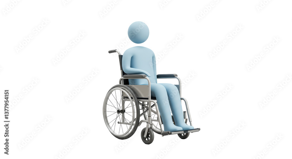 Fototapeta premium Isolated Person in Wheelchair