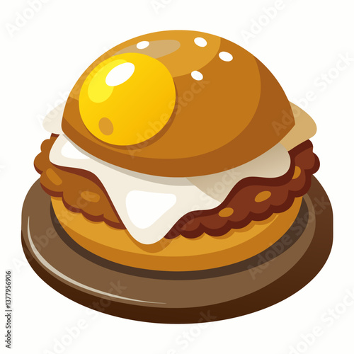hawaiian loco moco with gravy covered burger patty
