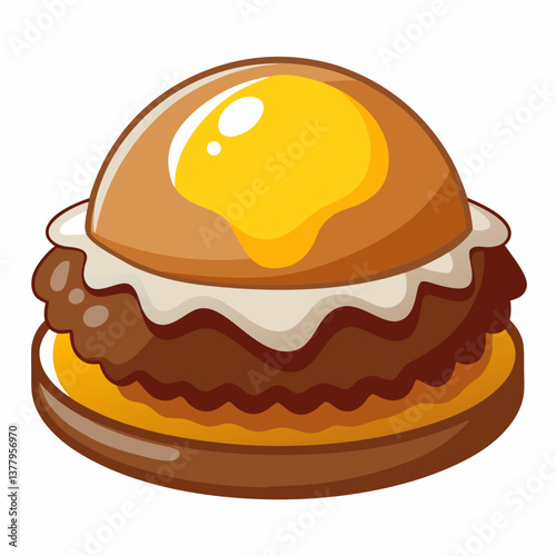 hawaiian loco moco with gravy covered burger patty