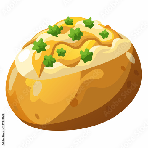 baked potato loaded with sour cream