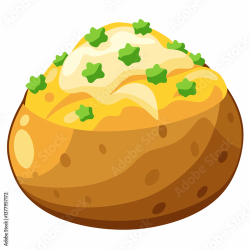 baked potato loaded with sour cream