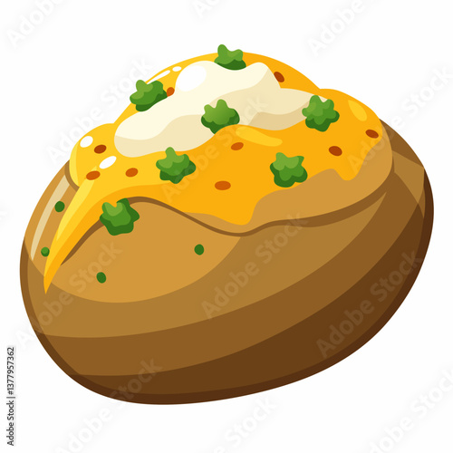 baked potato loaded with sour cream