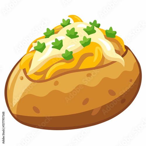 baked potato loaded with sour cream