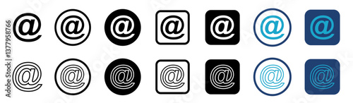 @ Email address vector sign. symbol @ button. Vector illustration