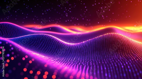 Abstract glowing wave background.
