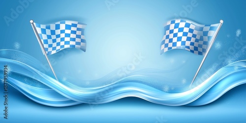 Checkered flag graphic design with an abstract background,a dynamic racing theme.