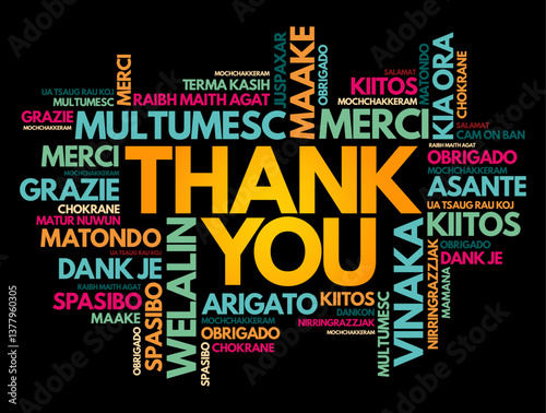 How to Say Thank You in Different Languages, word cloud concept background in many languages