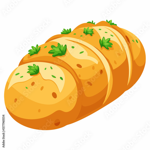 stuffed cheesy bread with herbs and garlic butter