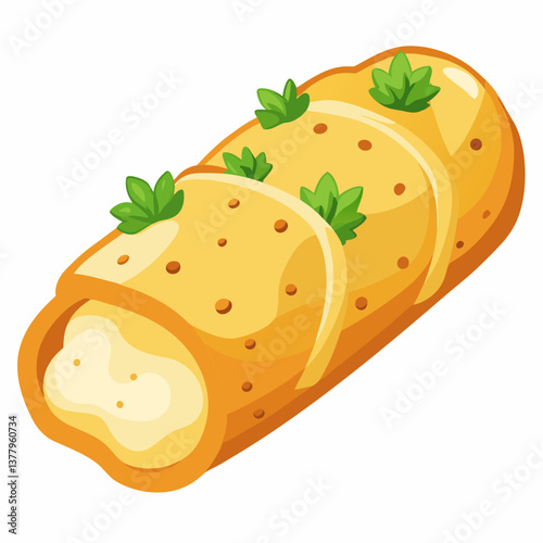 stuffed cheesy bread with herbs and garlic butter