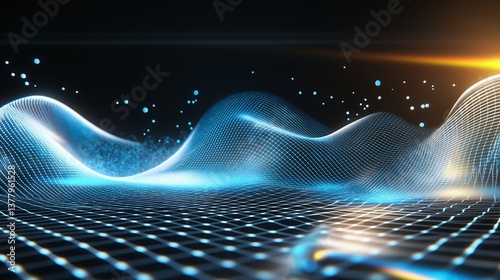 Blue wave abstract background
