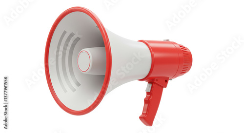 Canvas Print Isolated Red and White Megaphone