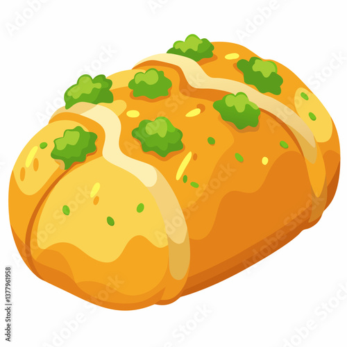 stuffed cheesy bread with herbs and garlic butter