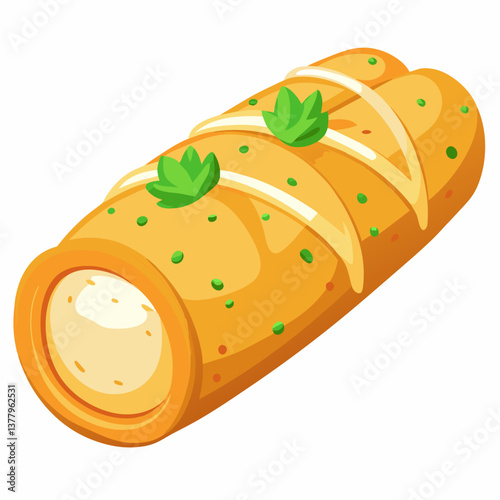 stuffed cheesy bread with herbs and garlic butter