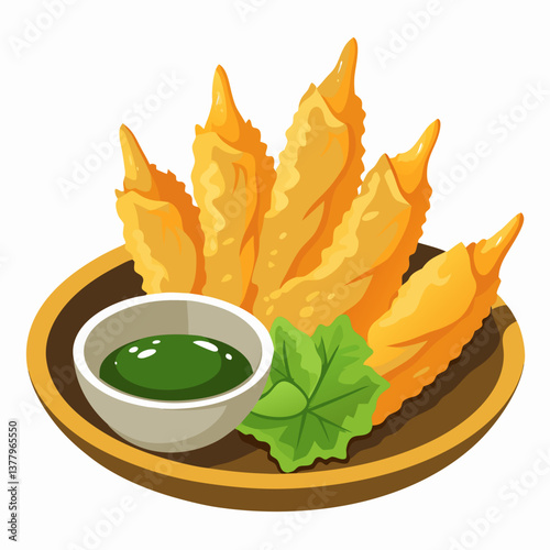 crispy tempura vegetables with soy dipping sauce