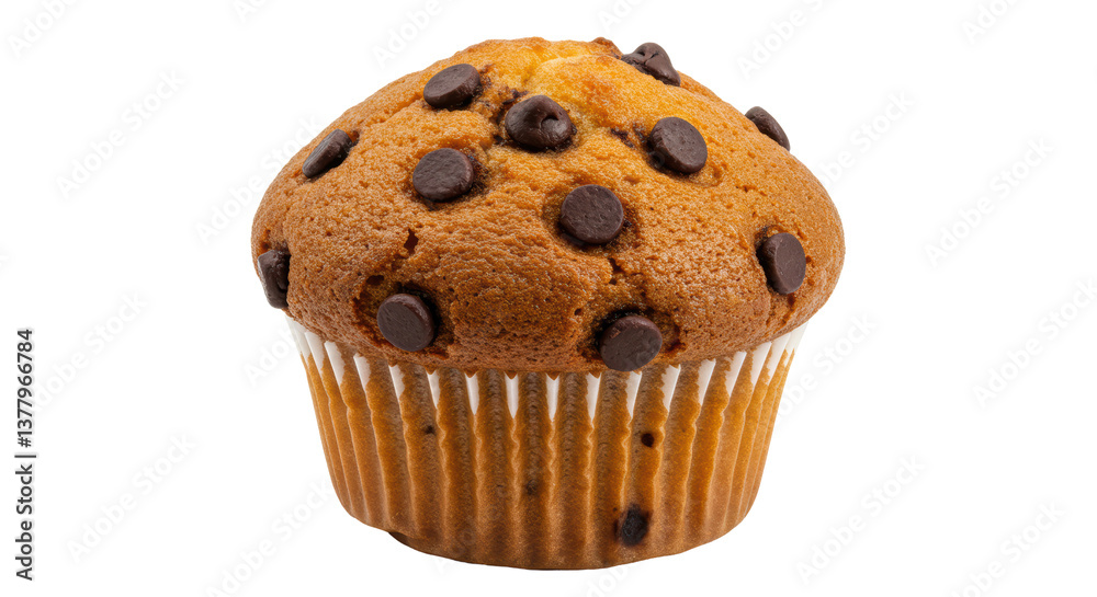 Isolated Chocolate Chip Muffin Isolated Chocolate Chip Muffin