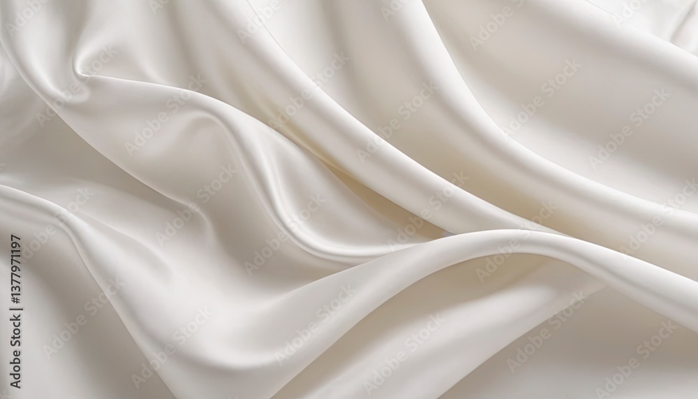 Fototapeta premium Lustrous Silk: A close-up captures the exquisite beauty of flowing, shimmering silk, showcasing its luxurious texture and delicate folds in a soft, ethereal light.