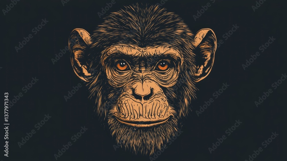 Expressive Portrait of a Chimpanzee Capturing Primate Intelligence in Detail Expressive Portrait of a Chimpanzee Capturing Primate Intelligence in Detail