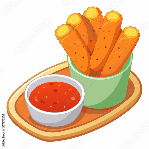deep fried mozzarella sticks with marinara