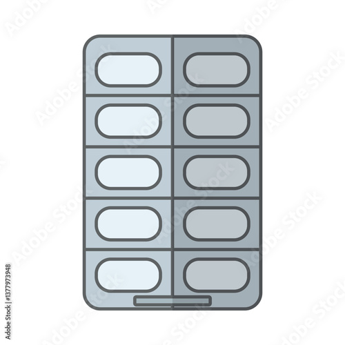 Blister pack for tablets color flat image vector illustration pharmaceutical packaging design
