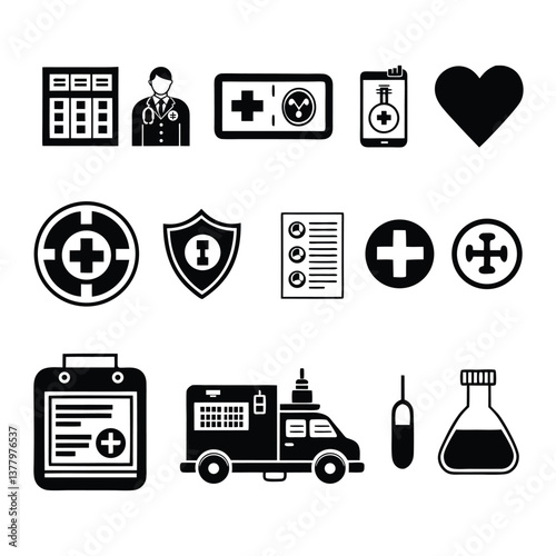 Set of medical icons for health care and business use
