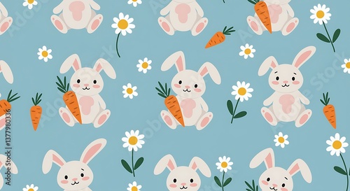 Bunny Meadow Bloom AI Generated