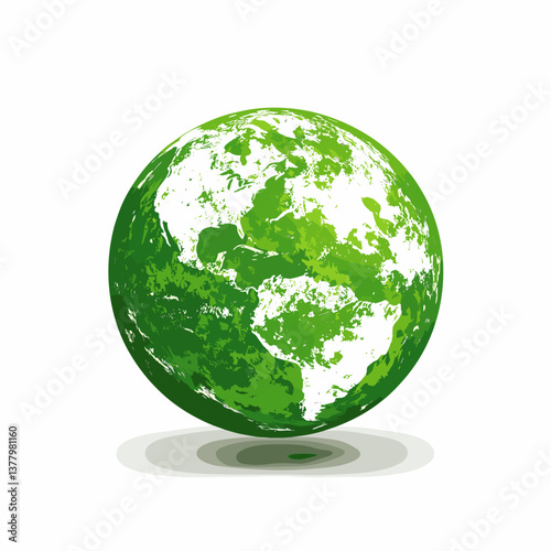 Green Earth Globe Representing Nature and Sustainability  
