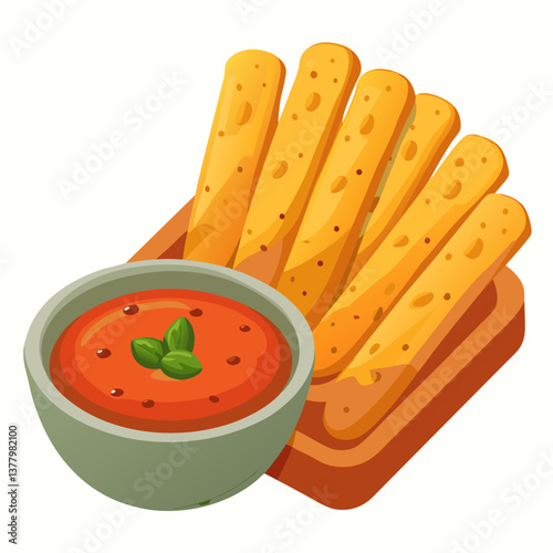 baked cheesy garlic breadsticks with marinara