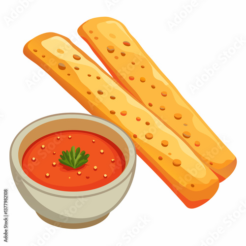 baked cheesy garlic breadsticks with marinara