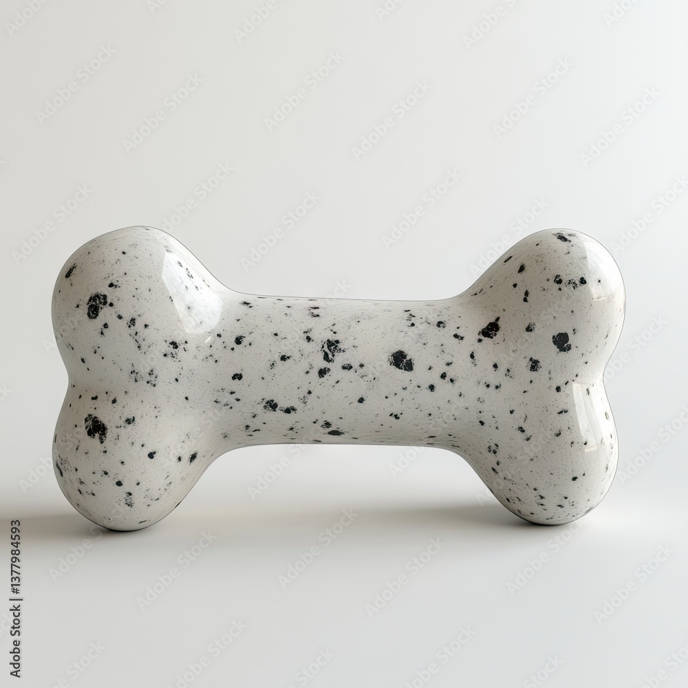 Fototapeta premium White speckled dog bone toy
