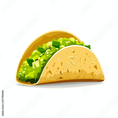 Delicious Taco with Fresh Ingredients on a Clean Background  
