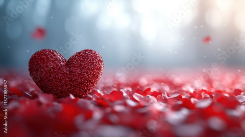 Red hearts forming a heart shape on white, creating a romantic and heartfelt scene perfect for love-themed visuals.