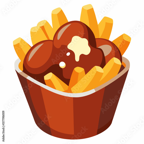 poutine with rich beef gravy and cheese curds
