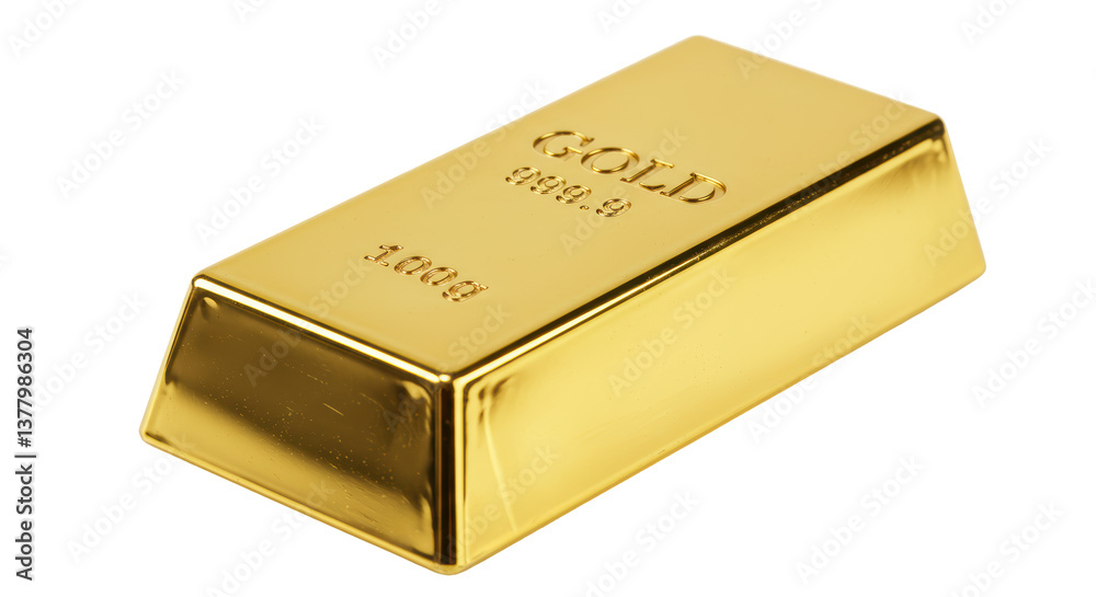 Isolated Gold Bar Ingot with Markings Isolated Gold Bar Ingot with Markings