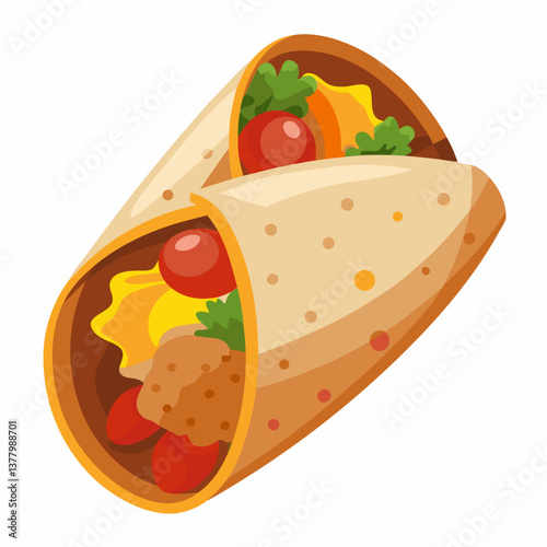 spicy chorizo breakfast burrito with scrambled egg