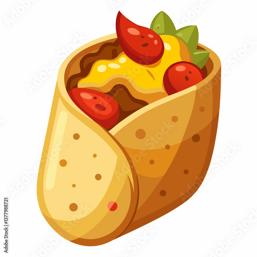spicy chorizo breakfast burrito with scrambled egg
