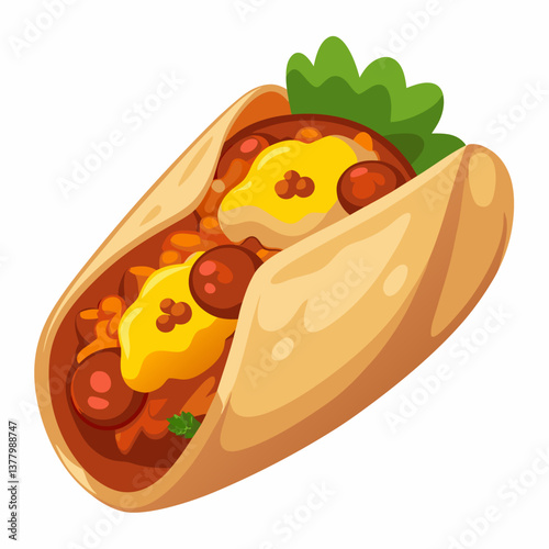 spicy chorizo breakfast burrito with scrambled egg