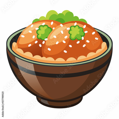 teriyaki chicken rice bowl with sesame seeds