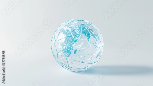A globe icon with interconnected lines, representing global business, neatly centered on a white background.