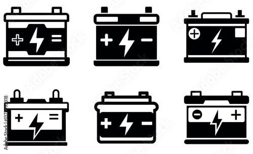 Modern Car Battery Logo Icon - Stylized Automotive Power Design on  a white background