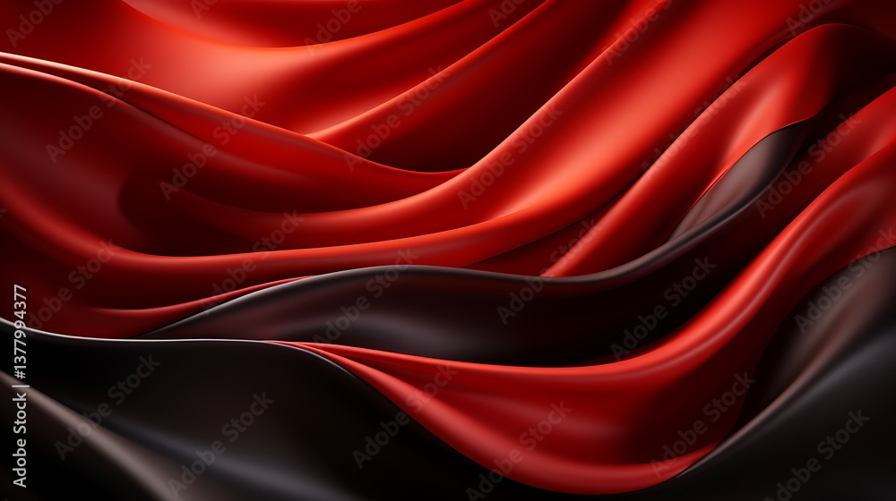 Abstract Red and Black Drapery: A Study in Luxurious Textures Abstract Red and Black Drapery: A Study in Luxurious Textures