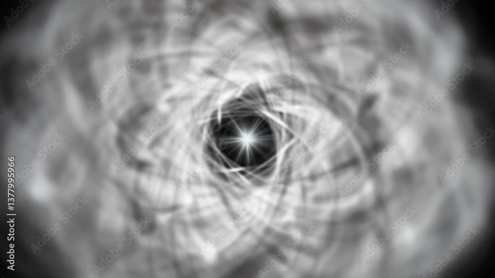 Atomic structure simulation with electron cloud and energetic nucleus. 60 FPS UHD