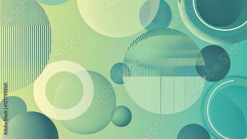 Wallpaper Mural Abstract pastel green circles and lines background Torontodigital.ca