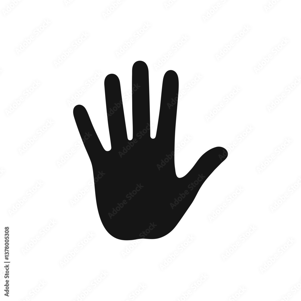 Warning hand icon vector sign Warning hand icon vector sign
